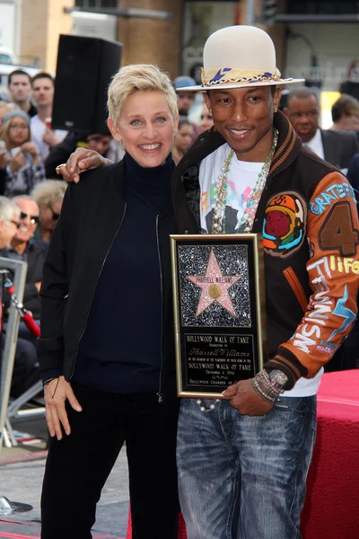 Pharrell Williams, Ellen Degeneres — Stock fotografie