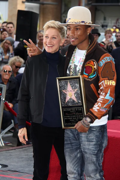 Pharrell Williams, Ellen Degeneres — Foto de Stock