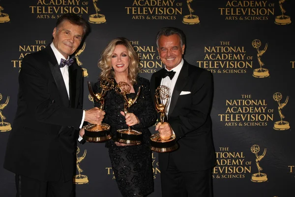 Fred Willard, Donna Mills, promień mądry — Zdjęcie stockowe