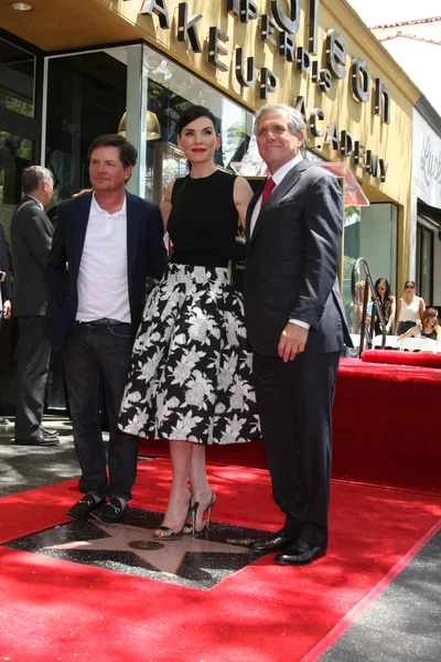 Michael J. Fox, Julianna Margulies, Les Moonves — Stock Photo, Image