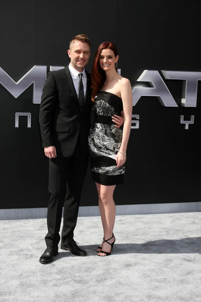 Chris Hardwick, Lydia Hearst  at the Terminator Genisys — Stock Photo, Image