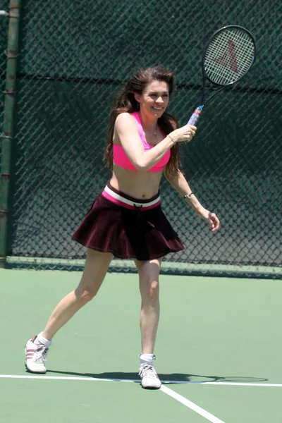 Алисия Арден играет в теннис — стоковое фото