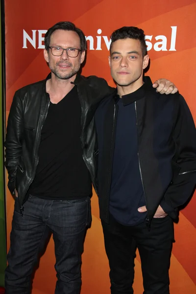 Christian Slater, Rami Malek at the NBC — Stock Photo, Image