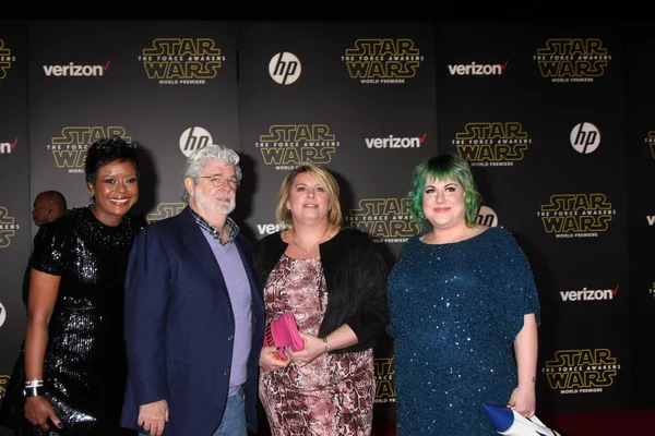 Mellody Hobson, George Lucas, daughters — Zdjęcie stockowe