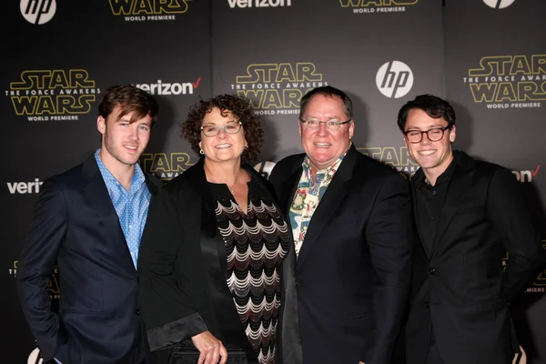 John Lasseter, eşi, oğlu — Stok fotoğraf