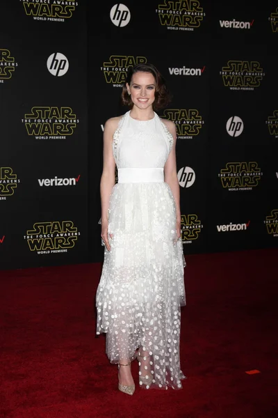 Daisy Ridley på "Star Wars " - Stock-foto