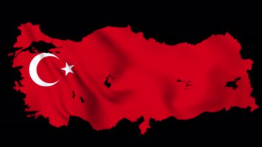 Türkiye alfa kanalı ve sorunsuz döngü ile bayrak haritası sallıyor