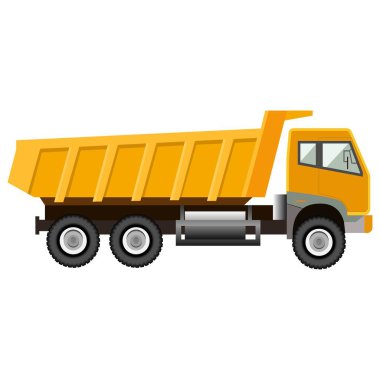 Çöp kamyonu. Vektör çizimi. Beyaz arkaplanda izole.