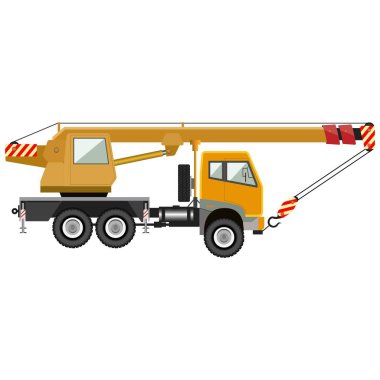 Gezici vinç. Endüstriyel makineler. Vektör illüstrasyonu.