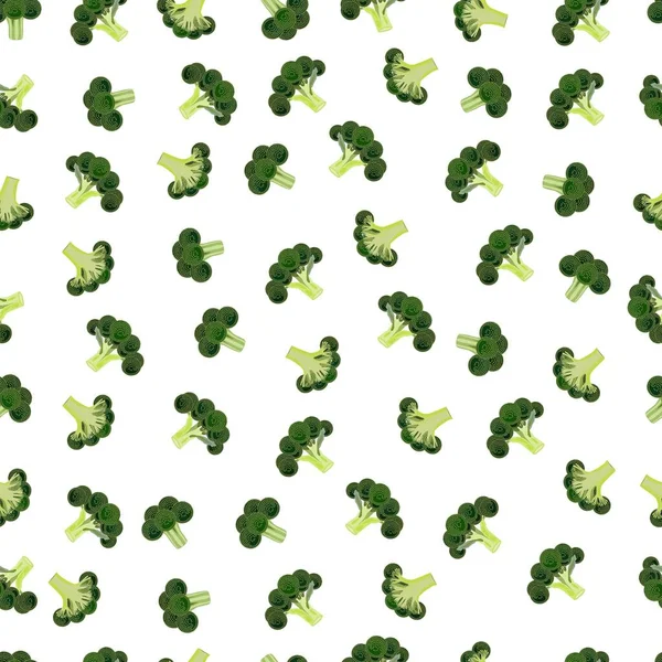 Fond sans couture de brocoli. Frais bio et sain, alimentation et nourriture végétarienne. Illustrations vectorielles isolées sur fond blanc. — Image vectorielle
