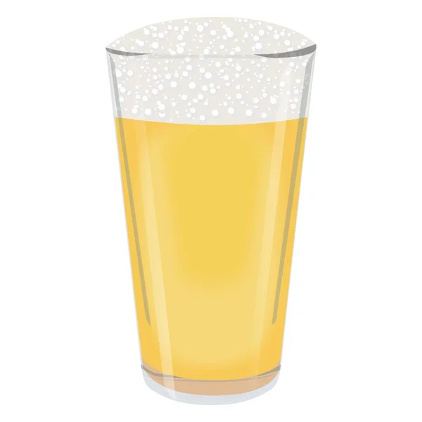 Pint americano com cerveja leve para banners, folhetos, cartazes, cartões. Lager com espuma. Dia Internacional da Cerveja. Dia da cerveja. Bebidas alcoólicas. Festival de Outubro. Ilustração vetorial isolada sobre fundo branco. — Vetor de Stock