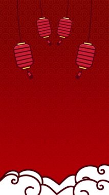 Çin Yeni Yıl arka plan animasyonu Çin fenerleriyle