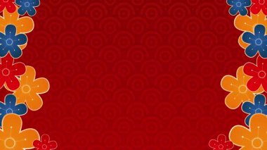 Çiçekli Çin yeni yıl animasyon arka planı