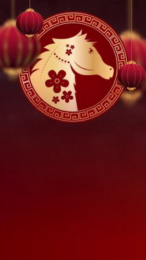 At Sineması 'nın Yılı, yumuşak animasyon, derin gölgeler ve şenlikli doğu havası. Lüks görseller, kültürel kutlamalar ve sinematik yeni yıl sunumları için tasarlandı.