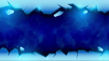 Yüzen buz ve huzurlu kış havasıyla güzel bir kış animasyonu.