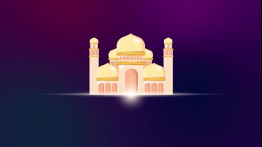 Minimum Idul Fitri arka plan animasyonu, temiz kompozisyon, hafif hareket ve sakin şenlik havası.