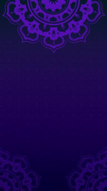 Mor kraliyet arkaplanlı Ramazan mandala animasyonu