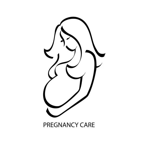 Silueta de mujer embarazada. Vector aislado . — Archivo Imágenes Vectoriales
