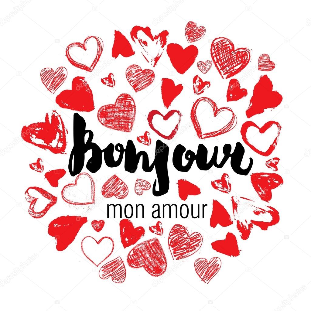 Bonjour mon amour Stock Vector Image by ©Olga_C #106507298