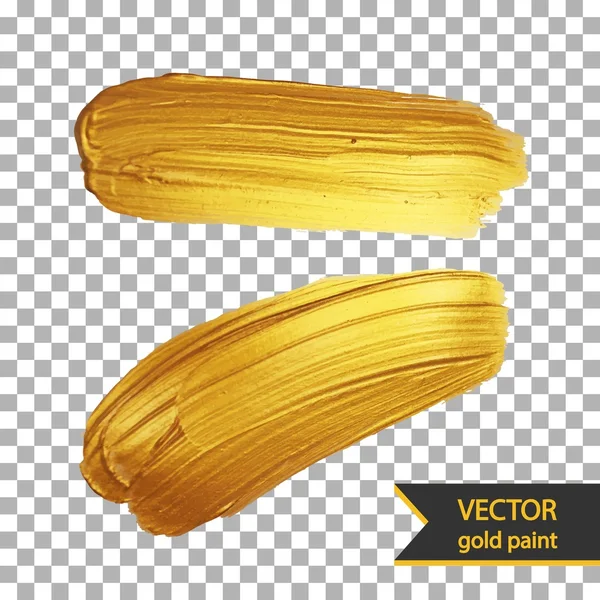 Złota błyszczące metalowe pędzla. Element projektu Golden. — Wektor stockowy