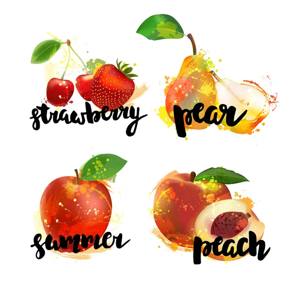 Colección de diferentes frutas — Vector de stock