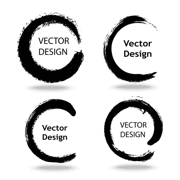 Collectie van artistieke creatieve geschilderd cirkels voor logo, label, branding. — Stockvector