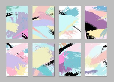 El koleksiyonunu sanatsal yaratıcı evrensel kart şablonları çizilmiş.