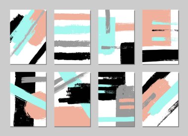 El koleksiyonunu sanatsal yaratıcı evrensel kart şablonları çizilmiş.