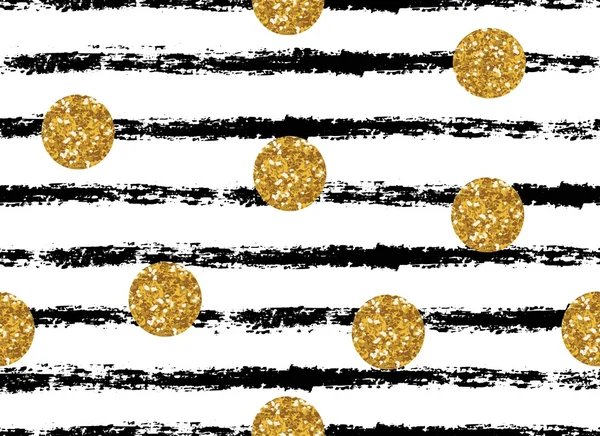 Gold glitter dots seamless pattern. — Stock Vector