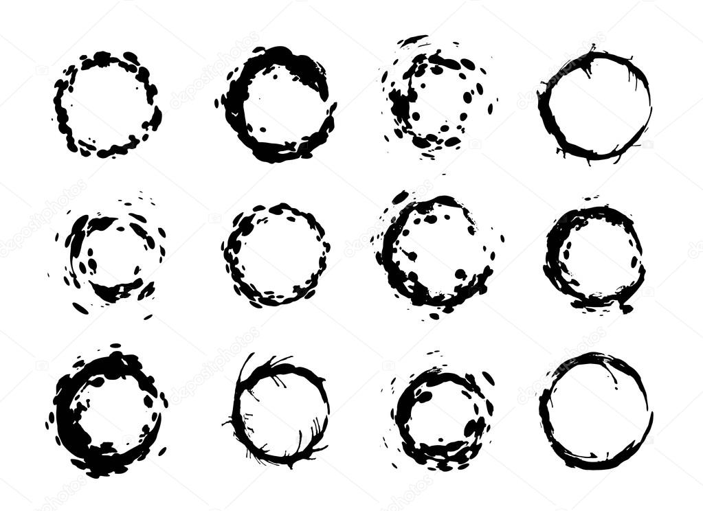 Set of Splatter Circle Stains. ⬇ Vector Image by © Olga_C | Vector