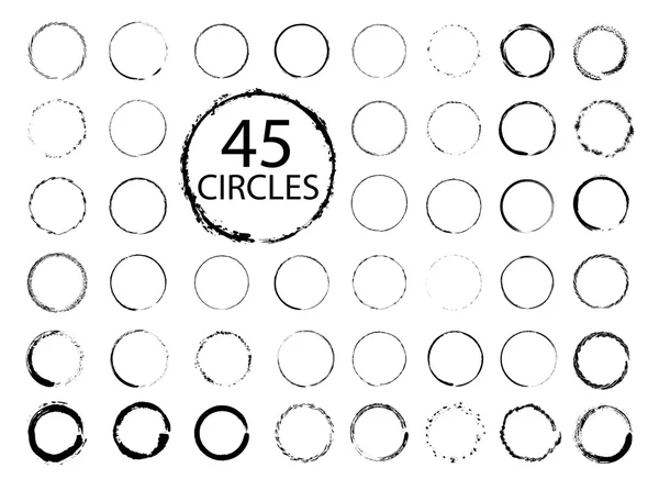 큰 컬렉션의 손으로 그려진된 동그라미. — 스톡 벡터