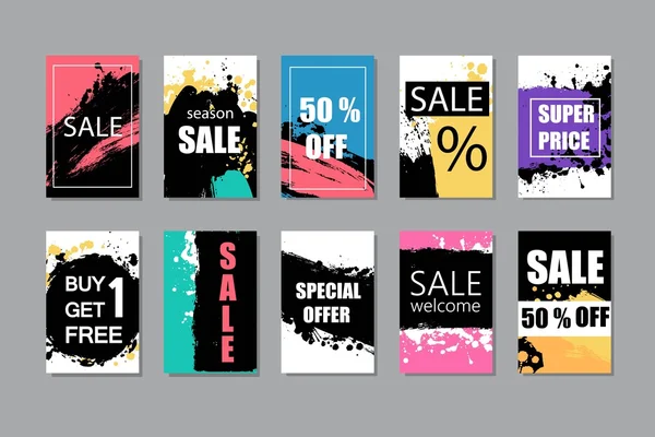 Set of sale, discount stickers — Stock Vector
