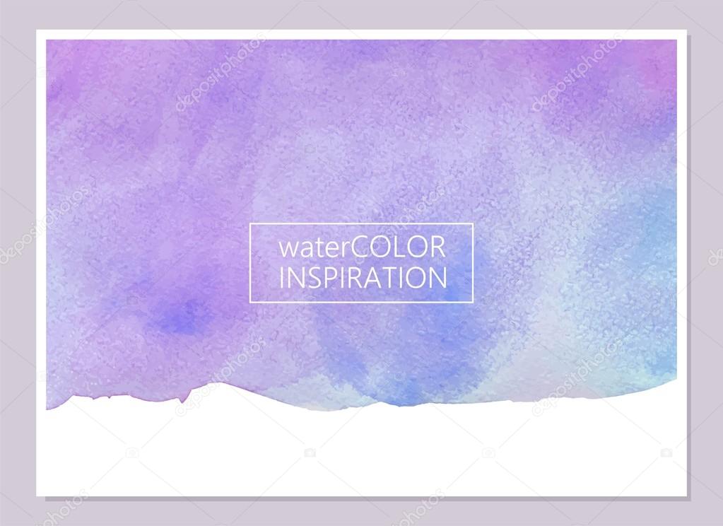 Abstract violet and blue watercolor texture. Universal card, invitation, flyer design. Place for text.