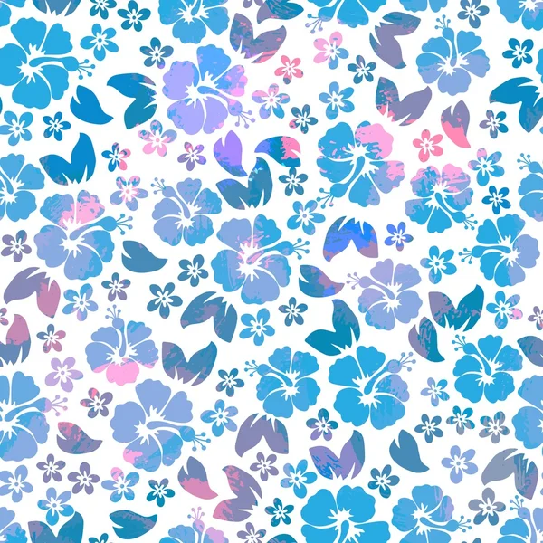 Hibiscus fleurs motif sans couture — Image vectorielle