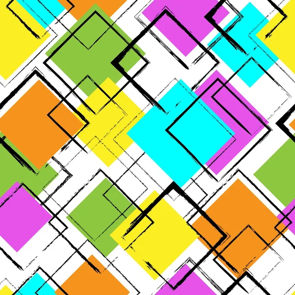 Χωρίς ραφή πρότυπο πολύχρωμο με τετράγωνα — Διανυσματικό Αρχείο