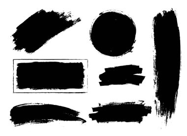 Set of ink strokes clipart