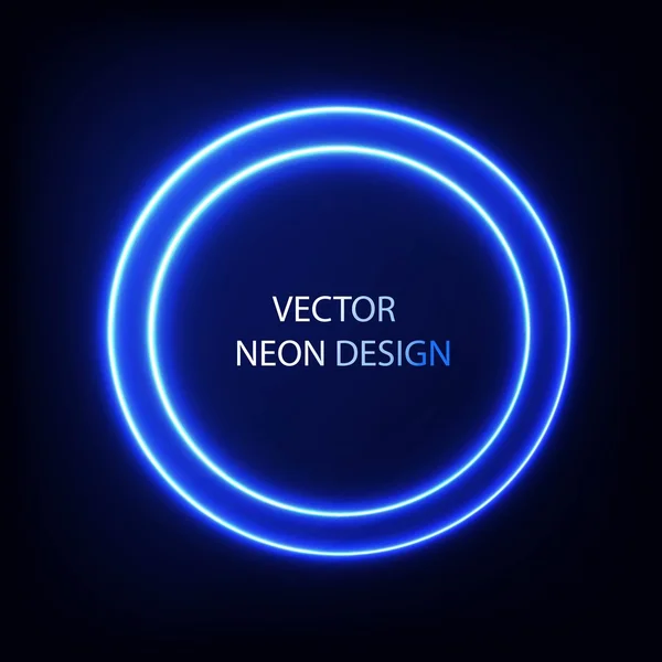 Luces brillantes del círculo del neón — Vector de stock