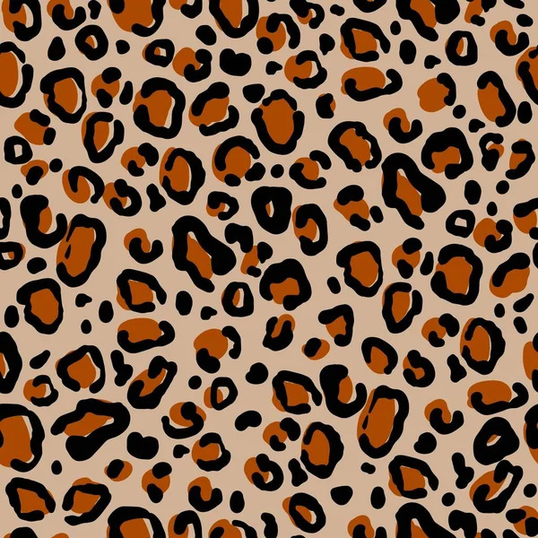 Leopardenfell nahtloses Muster. Design für Stoff, Tapeten, Packpapier. Wildes Design — Stockvektor