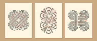 Modern minimalist, yüzyıl ortası tarzı soyut arka planlar. Duvar resimleri tasarımı.