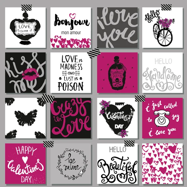 Romantic collection cards — Stock Vector