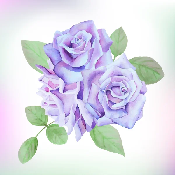 Roses, illustration de feuilles — Image vectorielle