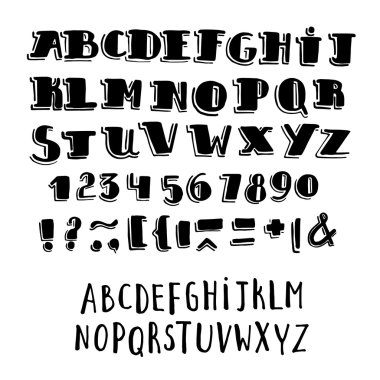 Minimalist yazı tipi alfabe