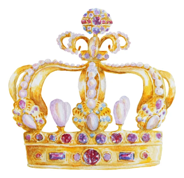 水彩の王冠 — ストックベクタ