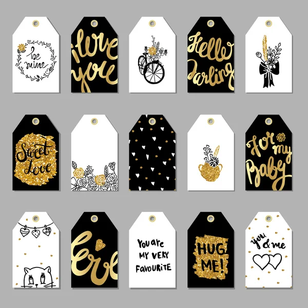 Tags cadeauset — Stockvector