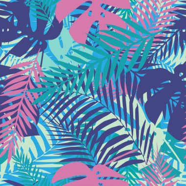 palmiye yaprakları ile tropikal desen