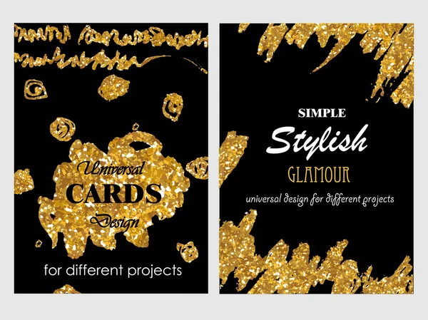 Cartões dourados abstratos — Vetor de Stock