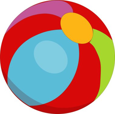 Resimde bir top görünüyor. Çocuklar için uygulamalarda ve oyunlarda kullanılabilir.