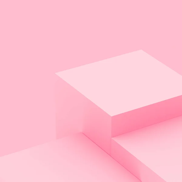 Pink Cube Box Podium Minimal Scene Studio Background Abstract Geometric — Stock Photo, Image