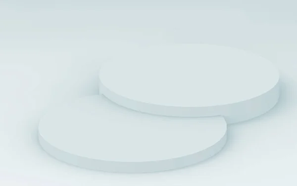 3Dグレーの白い明るいシリンダーの表彰台最小限のスタジオの背景 概要3D形状オブジェクトイラストレンダリング — ストック写真