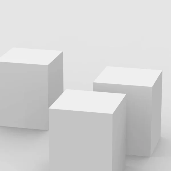 Gri Beyaz Küp Kutu Podyumu — Stok fotoğraf